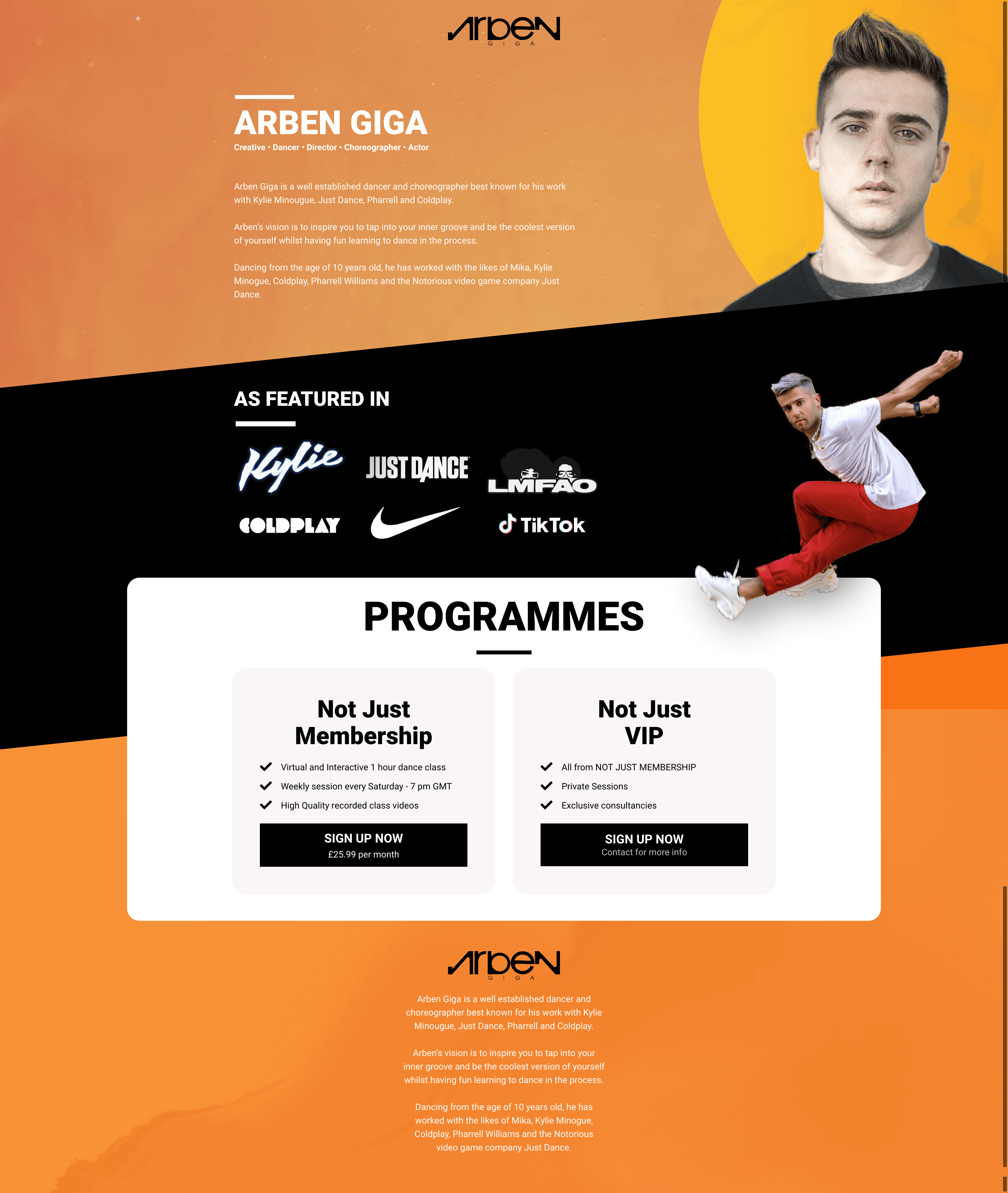 Arben Giga Landing Page